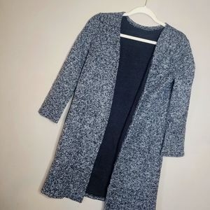 Gray open cardigan